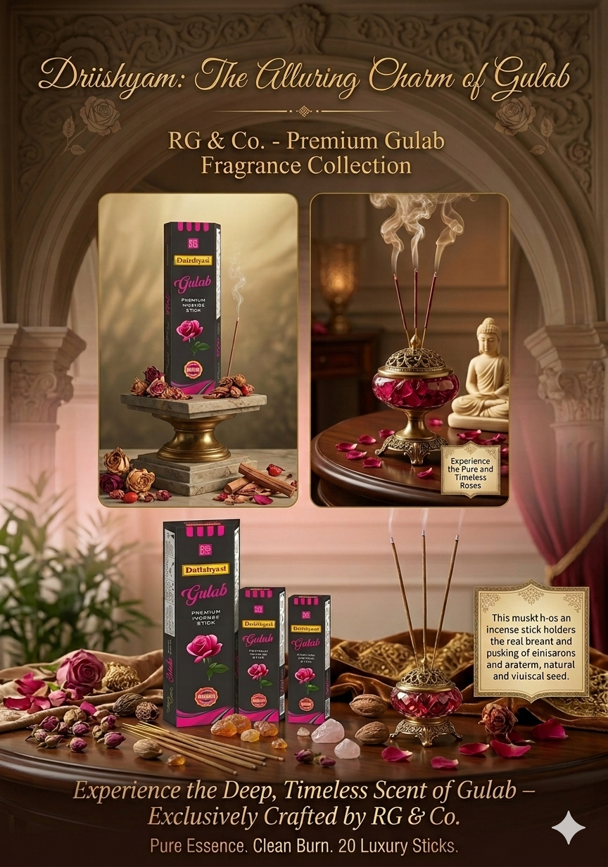 Premium Gulab Incense Sticks - 20 sticks