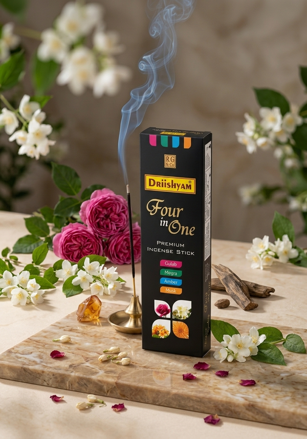 4 in 1 Premium Charcoal Free Incense Sticks (60 sticks)