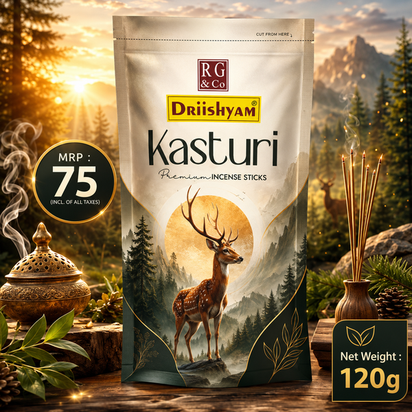 Kasturi Premium Incense Sticks Zipper Pouch 120 gms