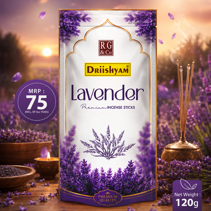 Lavender Premium Incense Sticks Zipper Pouch 120gm