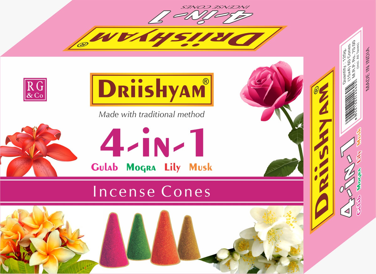 4 in 1 Dry Dhoop CONES (60 cones)