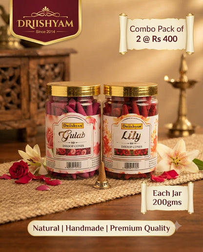 Dhoop Cones Combo Pack - Gulab/ Lily
