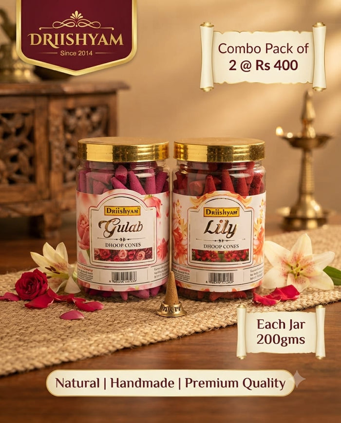 Dhoop Cones Combo Pack - Gulab/ Lily