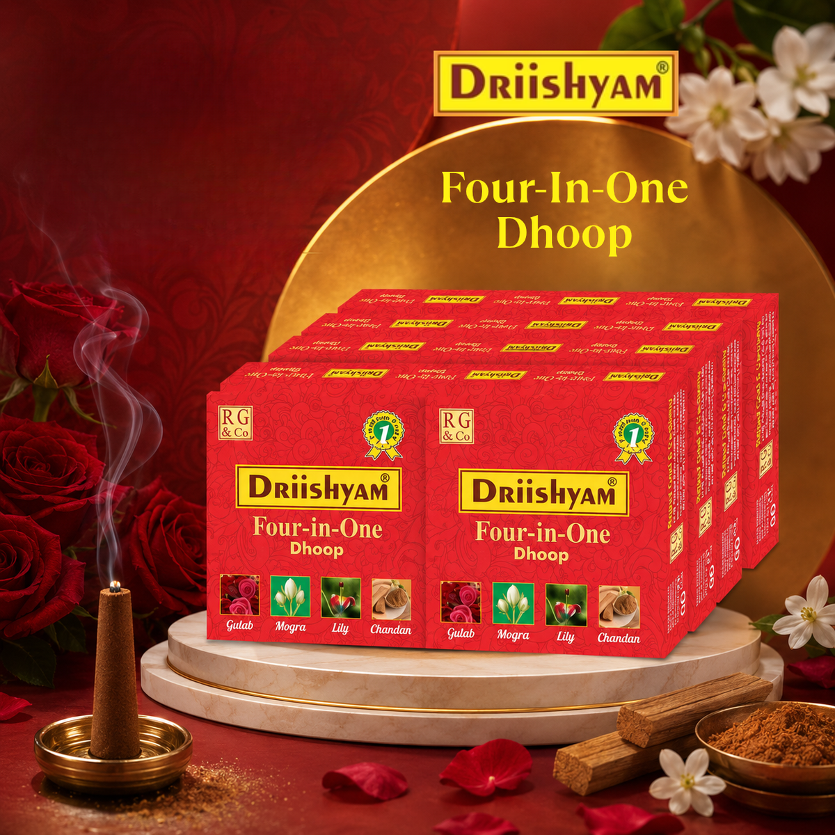 4 in 1 Dhoop - Pack of 12 (12×40 sticks)