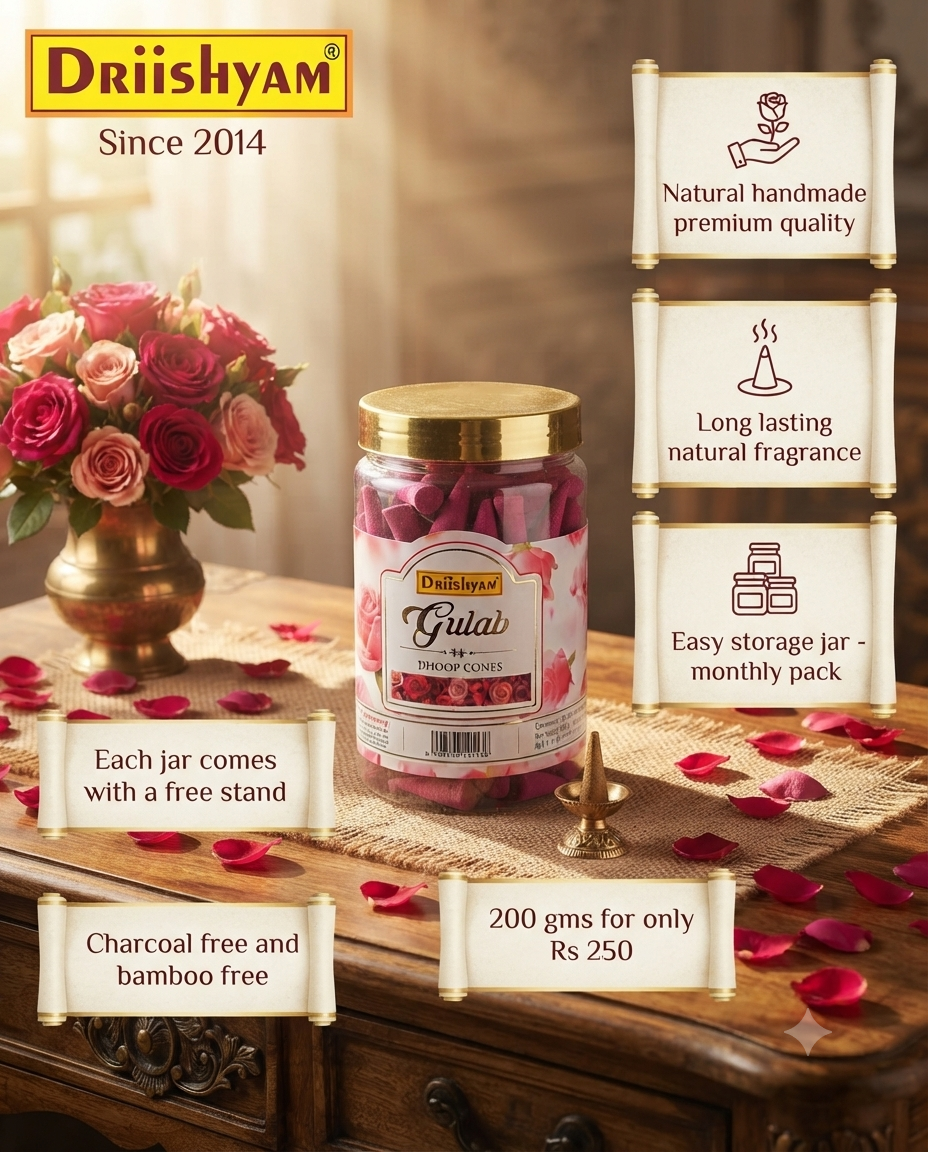 Dhoop Cones Combo Pack - Gulab/ Mogra