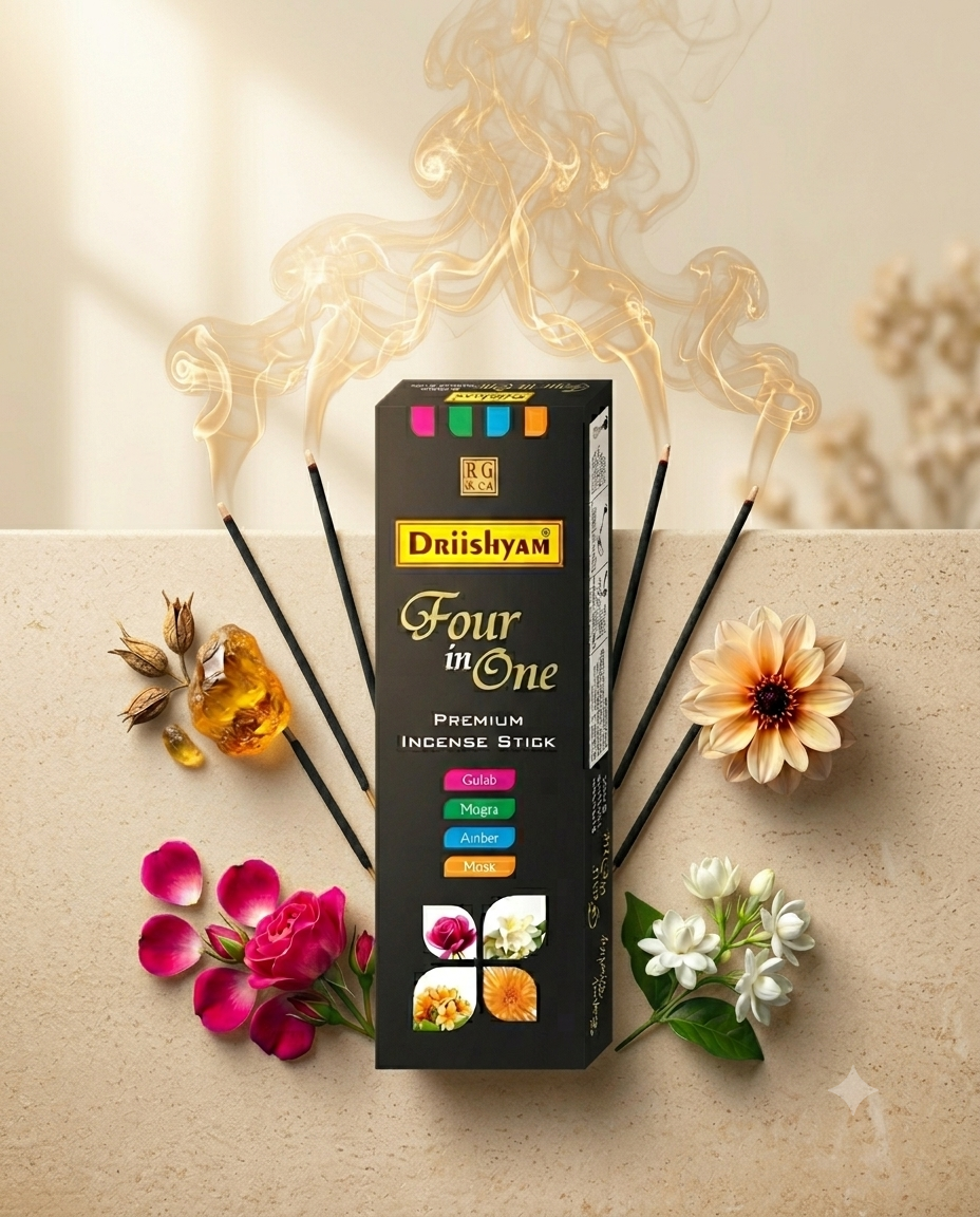 4 in 1 Premium Charcoal Free Incense Sticks (60 sticks)