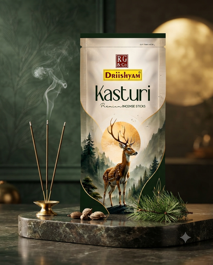 Kasturi Premium Incense Sticks Zipper Pouch 120 gms