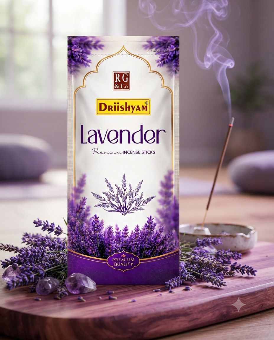 Lavender Premium Incense Sticks Zipper Pouch 120gm