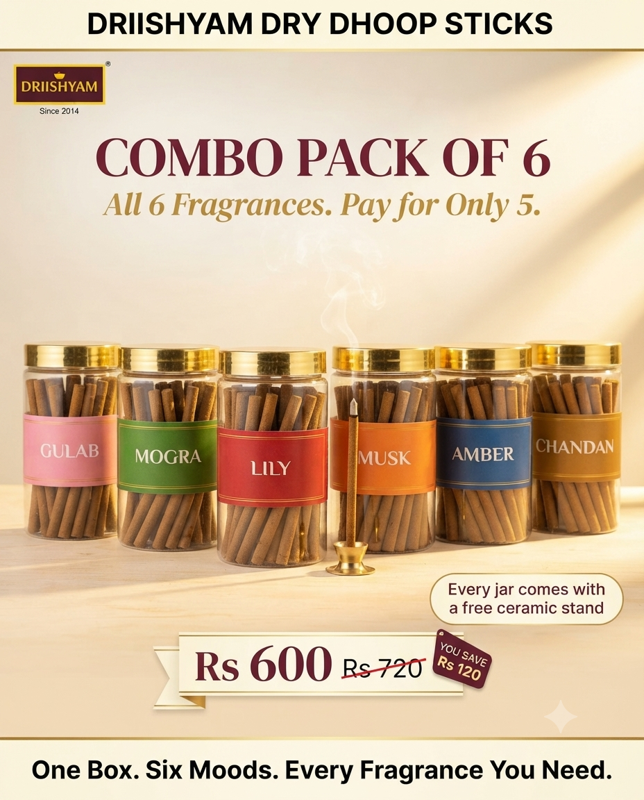 Dry Dhoop Sticks - Pack of 6 fragrances