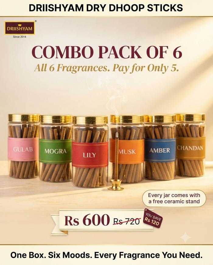 Dry Dhoop Sticks - Pack of 6 fragrances
